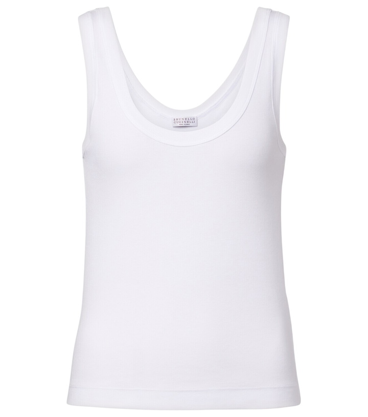 Photo: Brunello Cucinelli Monili cotton-blend tank top