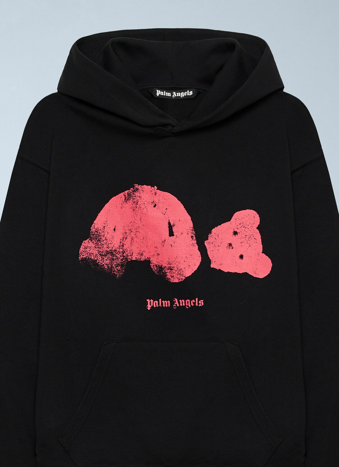 Palm Angels Spray Broken Bear Hooded Sweatshirt