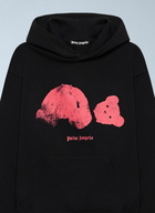 Palm Angels Spray Broken Bear Hooded Sweatshirt