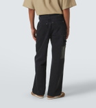 Loewe Leather-trimmed wide-leg jeans