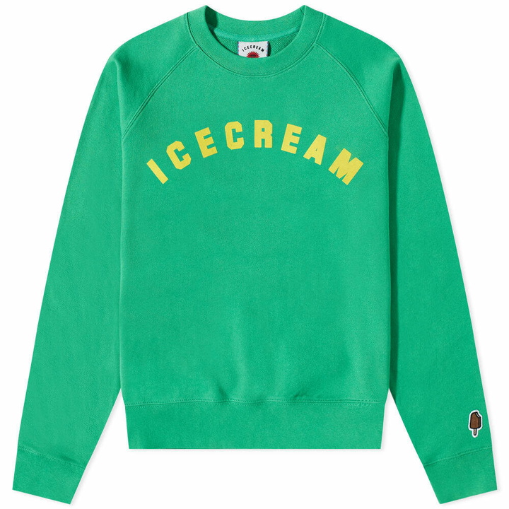 Photo: ICECREAM Men's Flock Logo Crew Sweat in Green