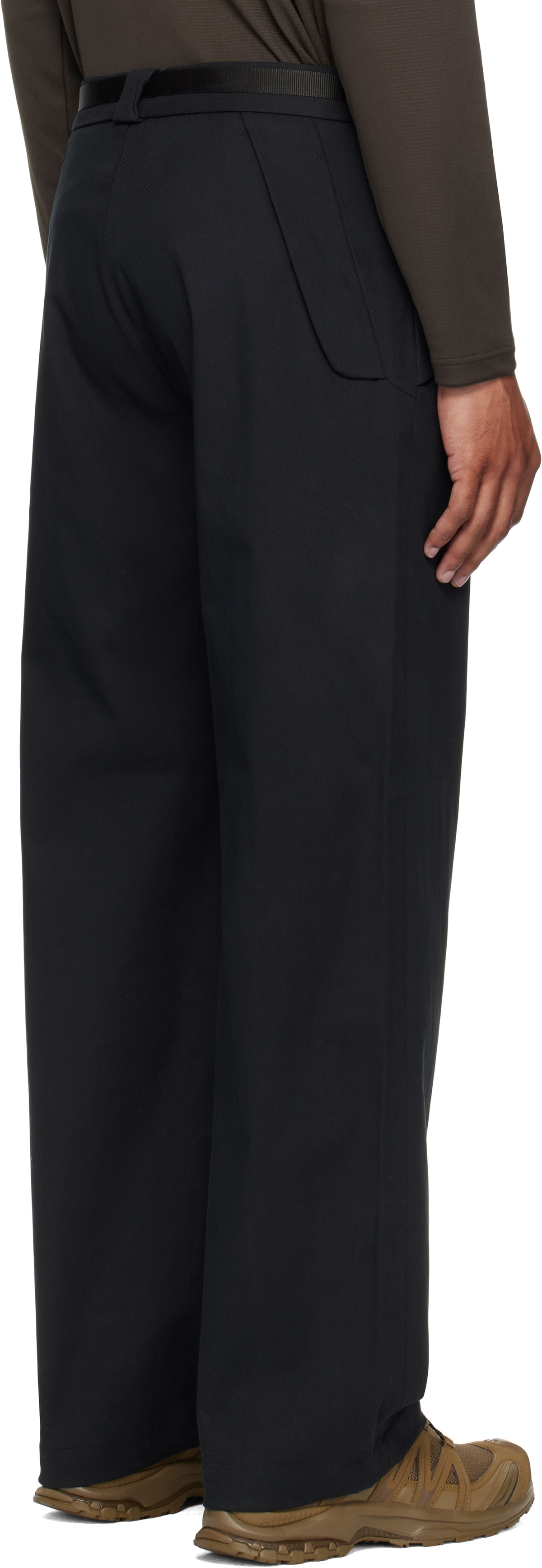 ROA Black Buckle Chino Trousers