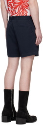 Dries Van Noten Navy Pleated Shorts