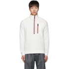 Moncler Grenoble White Fleece Half-Zip Sweater