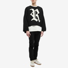 Raf Simons Men's R Jacquard Crew Knit in Black