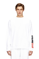 Diesel Crewneck sweatshirt with logo patch embroidery - Sweaters Mens in White