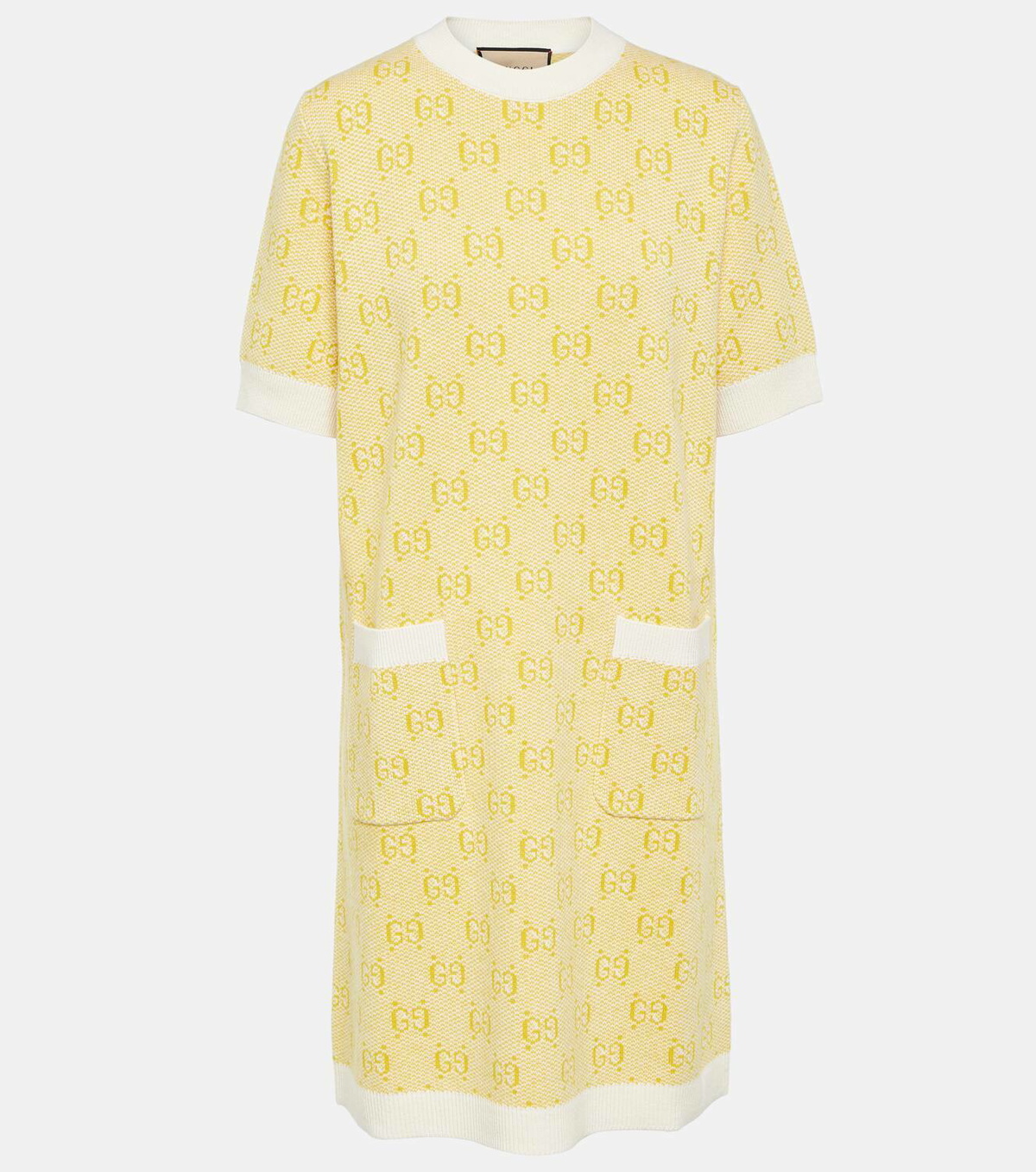 ワンピース GUCCI GG WOOL JACQUARD MINI DRESS GG wool jacquard mini dress in black and white | GUCCI® US