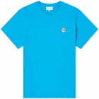Maison Kitsuné Men's Fox Head Patch Regular T-Shirt in Enamel Blue