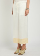 Toteme Drawstring Straight-leg Satin Trousers White