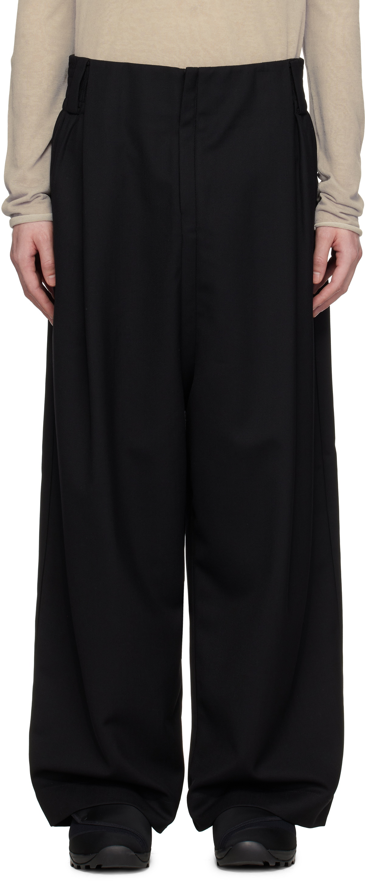 pet-tree-kor Navy Resonance Pleat Trousers pet-tree-kor