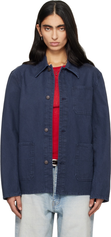 Photo: TONYWACK Purple Garment Washed Cotton Utility Jacket