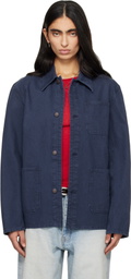 TONYWACK Purple Garment Washed Cotton Utility Jacket