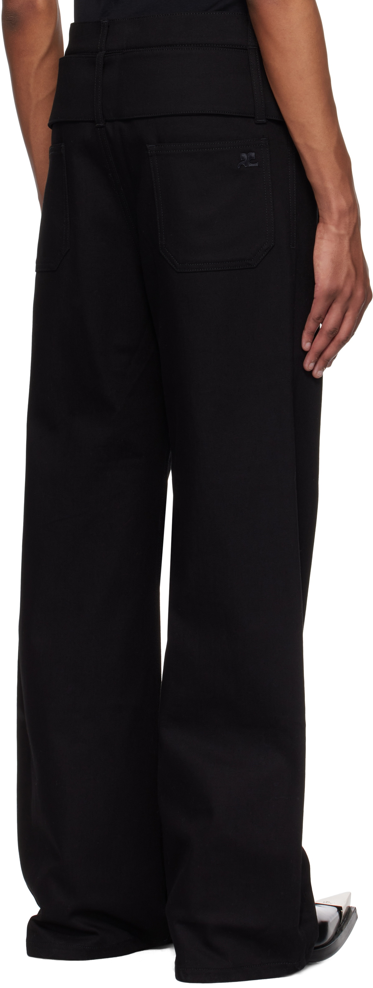 Courrèges Black Double Belt Jeans