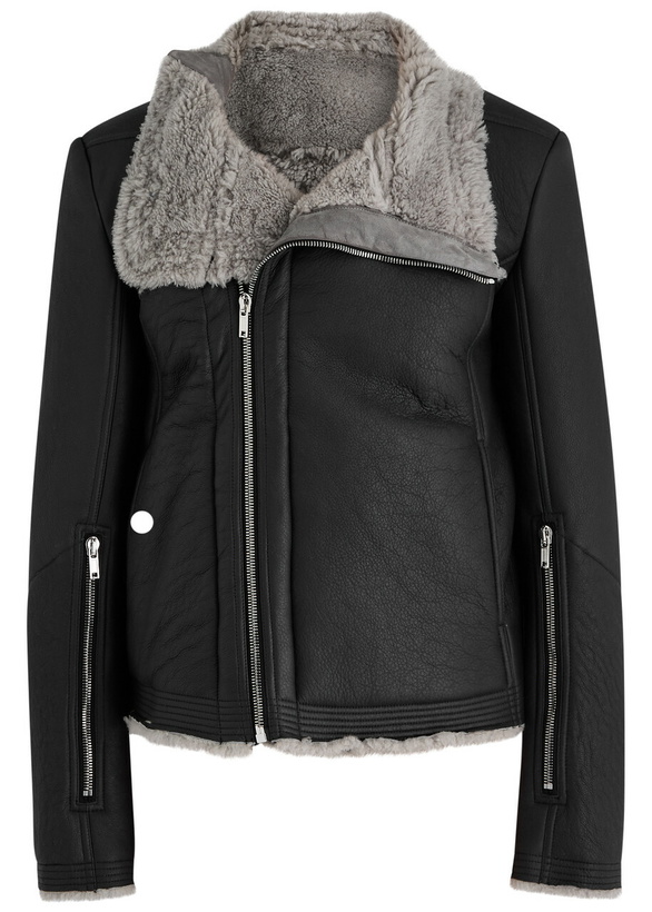 rick owens 07aw high neck 儚 leather jacket