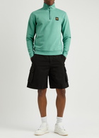Belstaff Half-zip Logo Cotton Sweatshirt Blue