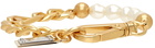 Dolce & Gabbana Gold DG Logo Pearl Bracelet