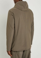 Herno Hooded-insert Layered Nylon Blazer Jacket Taupe