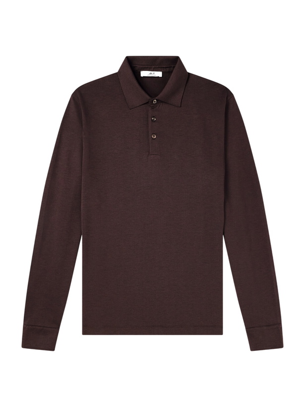 Photo: Mr P. - Silk and Cotton-Blend Polo Shirt - Brown