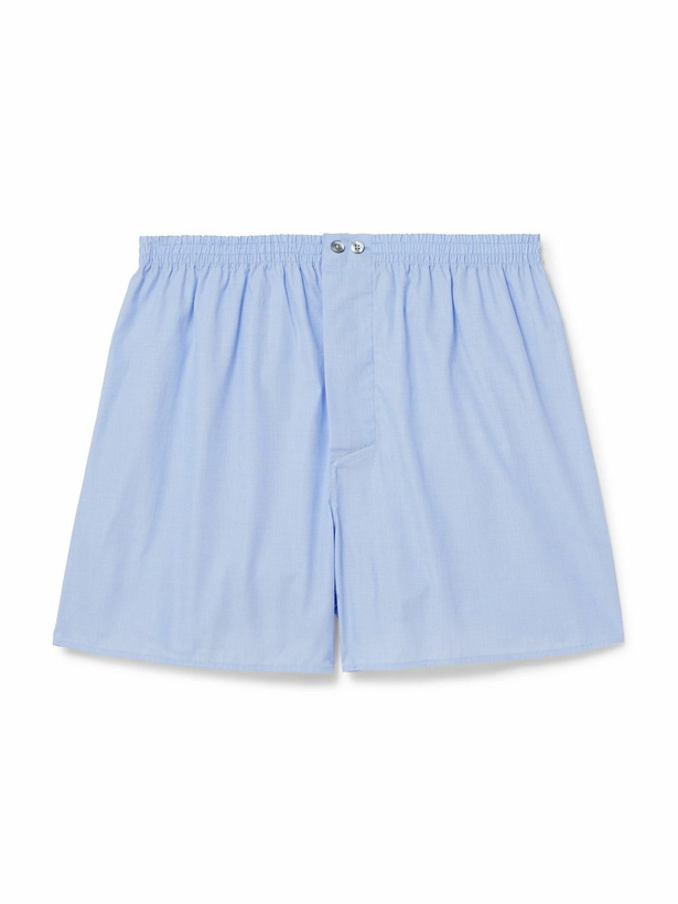 Photo: ZIMMERLI - End-On-End Cotton Boxer Shorts - Blue