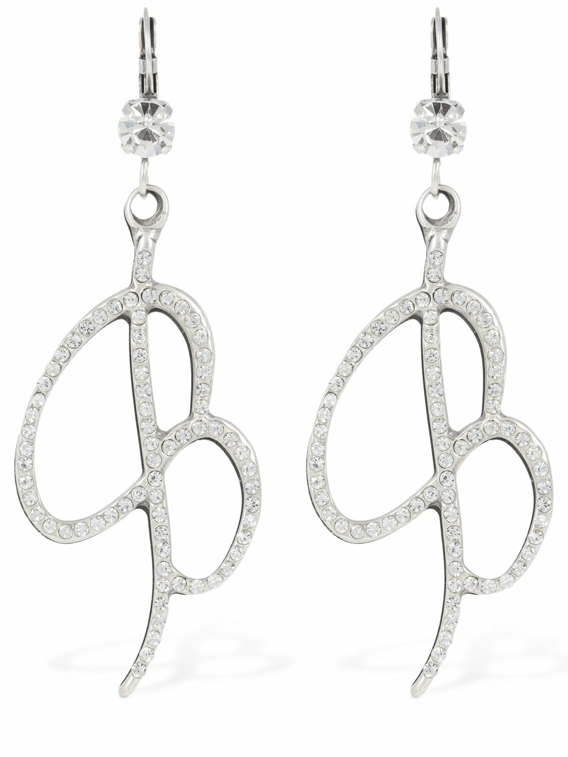 BLUMARINE B Logo Crystal Mono Earring Blumarine