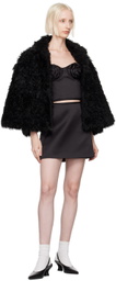 Marc Jacobs Black 'The Duchess Satin' Miniskirt