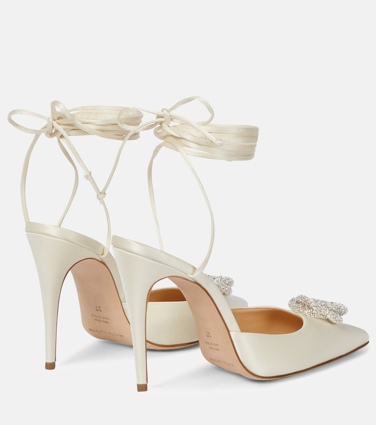 Magda Butrym - Crystal-embellished satin pumps Magda Butrym