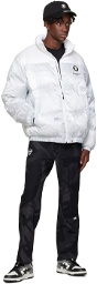 AAPE by A Bathing Ape Off-White Printed Down Jacket
