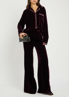 Forte_forte Flared-leg Velvet Trousers Burgundy