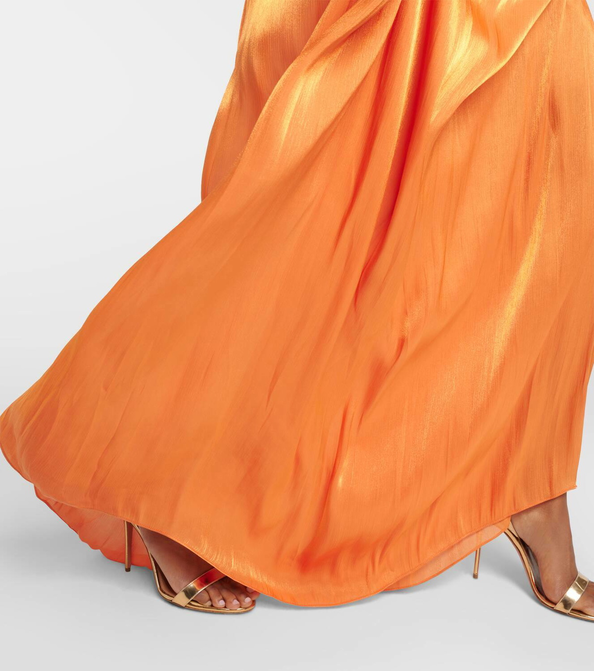 Costarellos Charmain ruffled plissé gown Costarellos