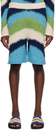 Marni Blue Intarsia Shorts