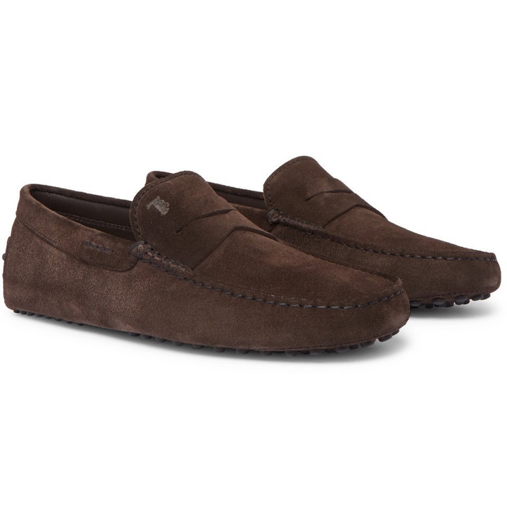 Photo: Tod's - Gommino Suede Driving Shoes - Dark brown