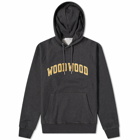 Wood Wood Men's Fred Arch Logo Popover Hoody in Dark Grey Melange