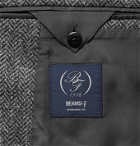 Beams F - Slim-Fit Unstructured Herringbone Wool Blazer - Gray