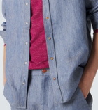 God's True Cashmere Linen denim shirt with carnelian