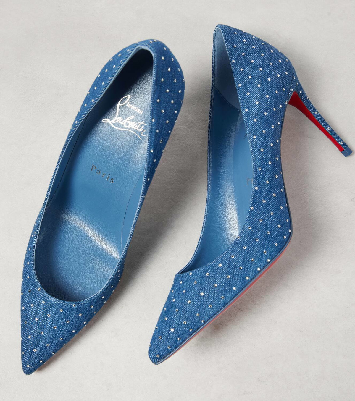 クリスチャンルブタン パンプス36 LADY PEEP デニム Pumppie 85 ブラック カーフレザー - Shoes - Women - Christian Louboutin