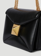 Maxi Stud Small Shoulder Bag in Black