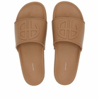 Anine Bing Women's Isla Logo Slides in Brown