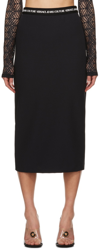 Photo: Versace Jeans Couture Black Bonded Midi Skirt