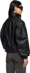 LU'U DAN Black Blouson Leather Jacket