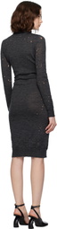MM6 Maison Margiela Gray Turtleneck Midi Dress