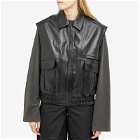 TheOpen Product Women's OPEN YY Faux Leather Biker Vest in Black