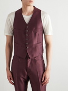 TOM FORD - Dyllan Wool, Mohair and Silk-Blend Twill Waistcoat - Burgundy