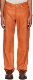 CMMN SWDN Orange Billy Leather Pants