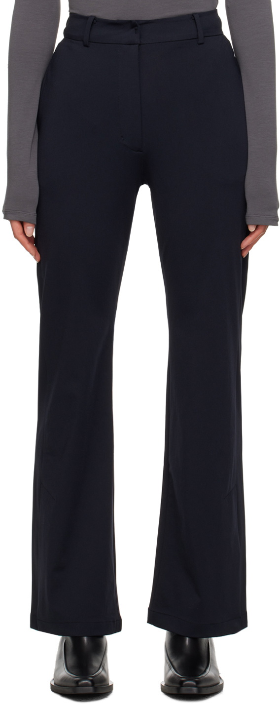 Youth Navy Side-Slit Trousers
