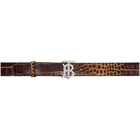 Burberry Brown Croc TB Belt