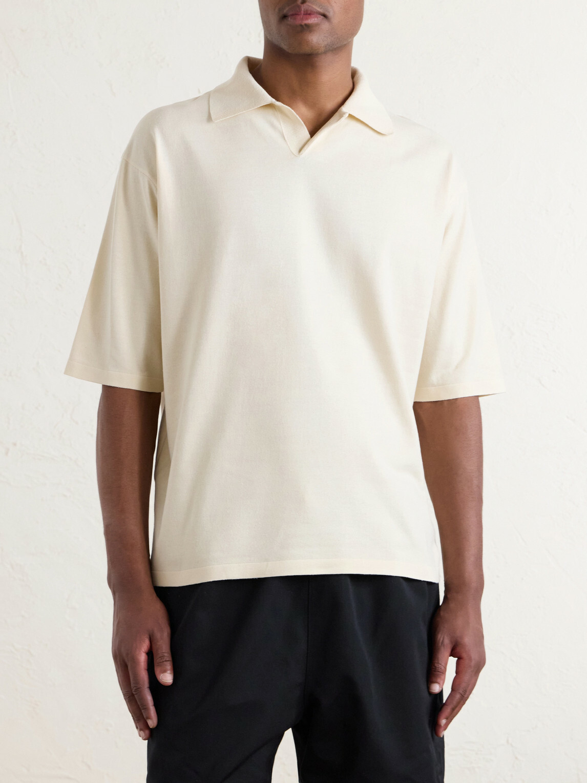 Auralee - Knitted Silk Polo Shirt - Neutrals