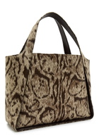 Stella Mccartney Logo Leopard-jacquard Canvas Tote bag - Brown - One Size