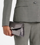 McQueen Skull Mini croc-effect leather clutch