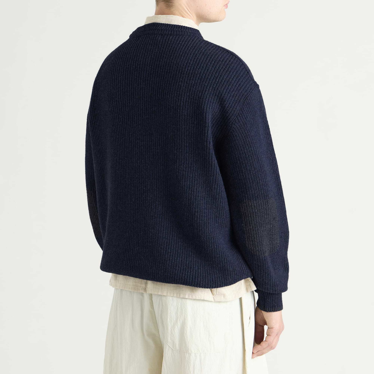 FrizmWORKS Men's Patch Round Pullover Knit in Navy