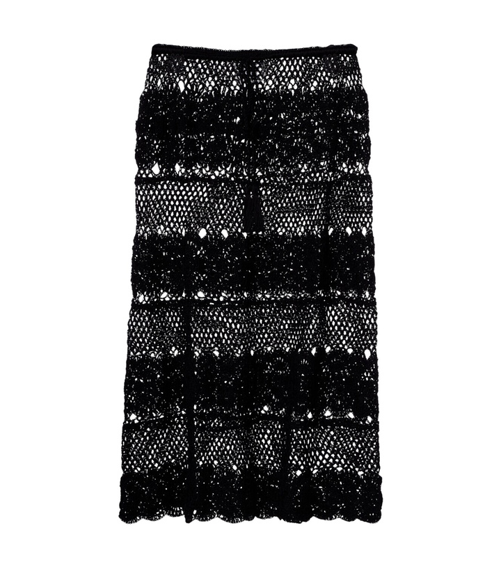 Photo: Anna Kosturova Filigree crochet cotton midi skirt